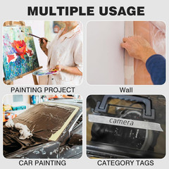 Masking Tape 2 inch Wide, 2 Pack General Purpose Beige White Painters Tape for C