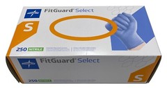 Medline FitGuard Touch Nitrile Exam Glove, 250 Count, Small, Blue