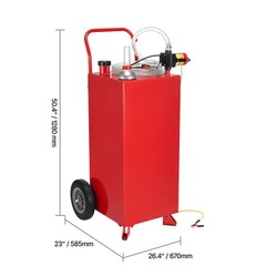 Uimoso 30-Gallon Fuel Caddy with Manual Pump for Gasoline and Diesel, Red