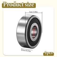2Pcs 6200 RS Ball Bearings 10x30x9mm Deep Groove Sealed Ball Bearing Stable P…