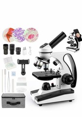 Sedumic Microscope for Adults Kids 7.2*4.3*11.7inch, black and white