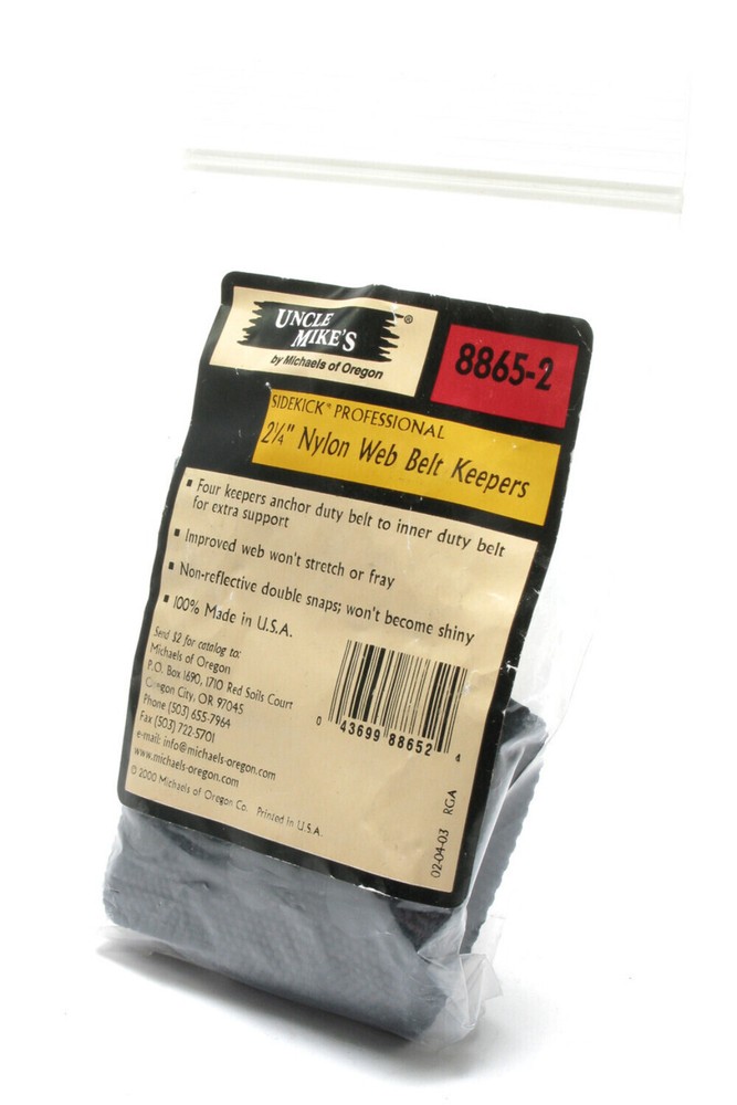 Uncle Mike’s 8865-2 2-1/4″ Nylon Web Belt Keepers, 4-pack