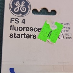 Vintage 1977 GE FS-4 Fluorescent Starters 2 Pack Sealed NOS Made in Costa Rica