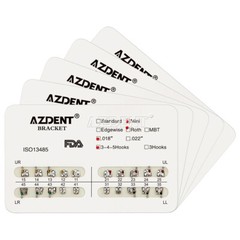 10 Kits AZDENT Dental Orthodontic Metal Bracket Braces Mini Roth .018 Hooks 345