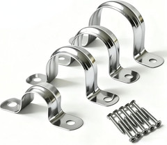 30PCS 3/4 Inch Stainless Steel Conduit Clamps,2 Holes Cable U Bracket Pipe Clamp
