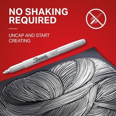 Sharpie Metallic Permanent Markers – Fine Point, Silver (2 Count)