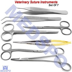 Veterinary General Surgery Suture Kit Scissors Crile Wood Forceps Castroviejo TC