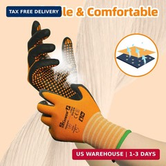 Schwer 3/6/12 Pairs Safety Work Gloves MicroFoam Nitrile Coated, Certified Level