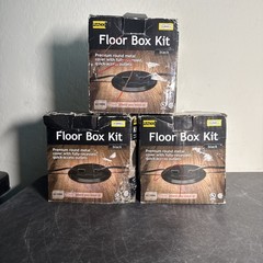 Hubbell Raco Floor Box Kit 6239BK Black Round Metal Cover Recessed Outlets Lot 3