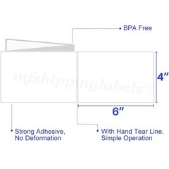 5000 4″x6″ Fanfold Direct Thermal Shipping Labels Perforated for Zebra & Rollo