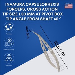 Inamura Capsulorhexis Forceps Cross action Tip Ophthalmic instruments