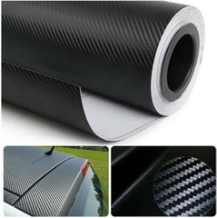 ​3D Black Carbon Fiber Vinyl Wrap 12″x60″ Twill Weave Self-Adhesive Sheet​