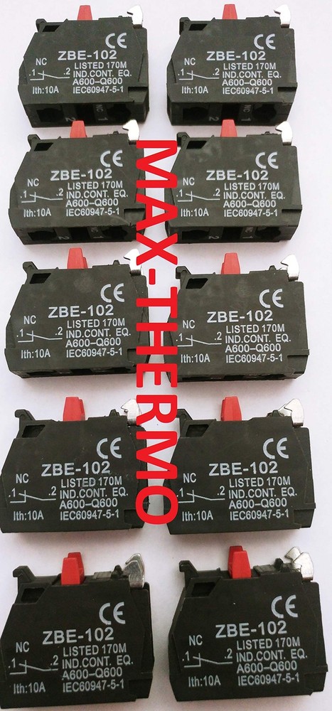 10 pcs of ZBE-102 N.C FITS for TELEMECANIQUE Schneider 10 Piece, Black