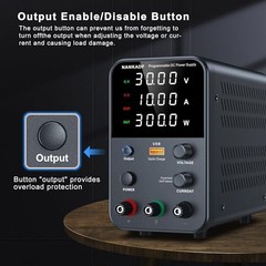 Variable DC Power Supply 30V 10A, Adjustable Bench Power Supply, USB Quick Charg