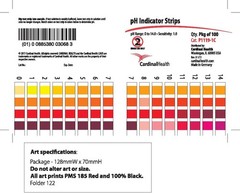Cardinal Health pH Test Strip 0 to 14.0 pH Range, P1119-C, 100 Test Strips