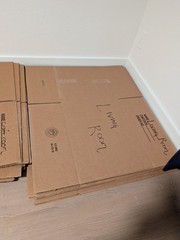 Used Moving Cardboard Boxes – 35 Small, 11 Medium, 7 Large, 2 Wardrobe with bars