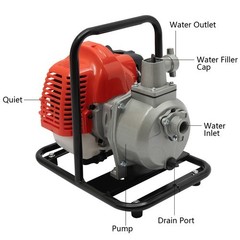 2 Stroke Gasoline Water Pump Gas-Powered Semi-Trash Irrigation Transfer Pump