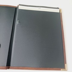 Vtg (1983) Hazel 12″x9.5″ Portfolio Binder Notepad Brass Corner Brown USA Oxford