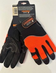 [0915Q/HO/M] Lightning Gear Crimson Warrior Mechanic’s Glove – Orange/Black