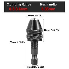 1/4″Hex Shank Keyless Drill Chuck Adapter Bit Quick Change Converter Driver