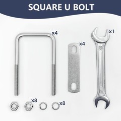 4 Sets M8 Square U-Bolts,u-Bolts 2 inch Wide,304 Stainless Steel Square u-Bolts