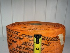 Heavy Duty 3/4 in x 1650 ft Bulk Roll Woven Poly Cord Strapping Orange Polywoven