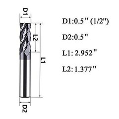 NEW! ! 5PCS 1/2 ” 4 FLUTE LONG CARBIDE END MILL – TiALN COATED