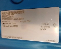 SEW Eurodrive FAF77-AMS143 x 198.31 Gear Box Ratio 198.31 1750/8.8rpm 13300Lb-In