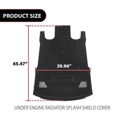 Under Engine Radiator Splash Shield Cover, Black