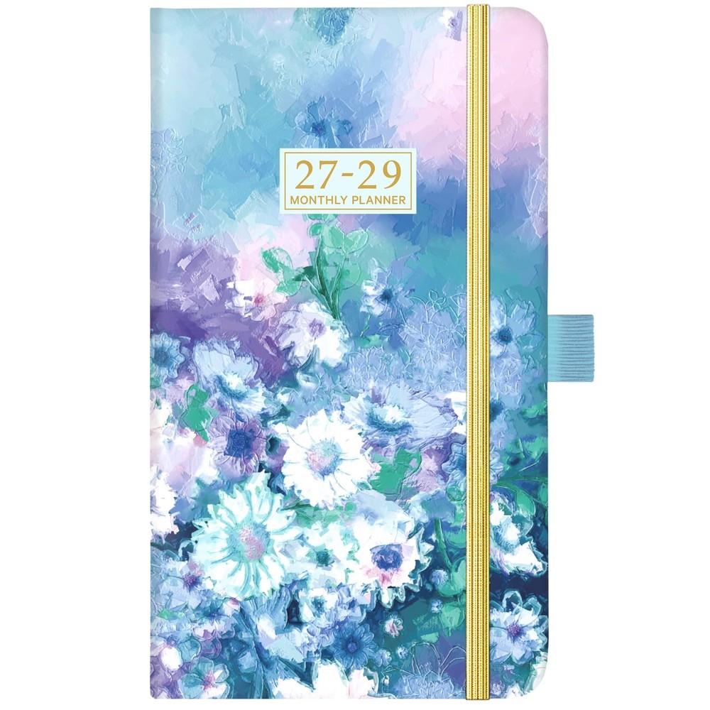 2027-2029 Pocket Planner Monthly Calendar with Notes Pages and Pen Holder