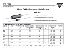 QTY (50) 1K Ohm 2W 5% METAL OXIDE RESISTORS WK4001KJ WK4-1K-J ROEDERSTEIN
