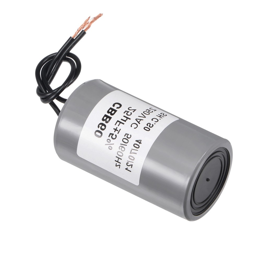CBB60 Run Capacitor for Pump Motor Capacitor 25uF 250V AC 2 Wires 50/60Hz