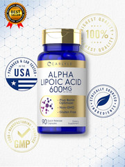Alpha Lipoic Acid 600Mg plus Biotin Optimizer 90 Capsules Non-Gmo & Gluten Free