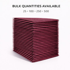 6.5×10 Matte Metallic Bordeaux Bubble Mailers Poly Padded Self Seal