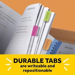 2 Inch x 1.5 Inch Repositionable Bookmark Tabs Assorted Bright Colors 24 Pack