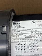 NEW Weg 12676241 Electric Motor; 0.5HP, 208-230/460V, 3PH, 3500 RP
