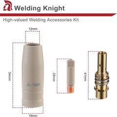 MIG Welding Tips with Non-Stick Coating, Ceramic Welding Nozzle MB15 15AK MIG…
