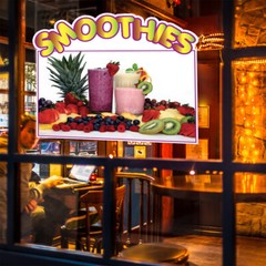 Food Truck Decals Smoothies Style B Restaurant & Food Concession Sign Red