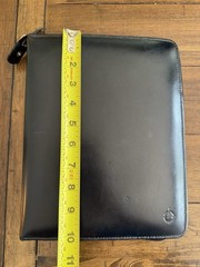 Franklin Covey CL 12215 Black Leather Zip Portfolio 7 Ring Binder Planner