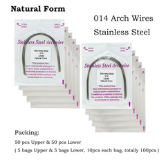 100PCS Dental Orthodontic Round Arch Wire NITI Stainless Steel Ovoid Nature Form