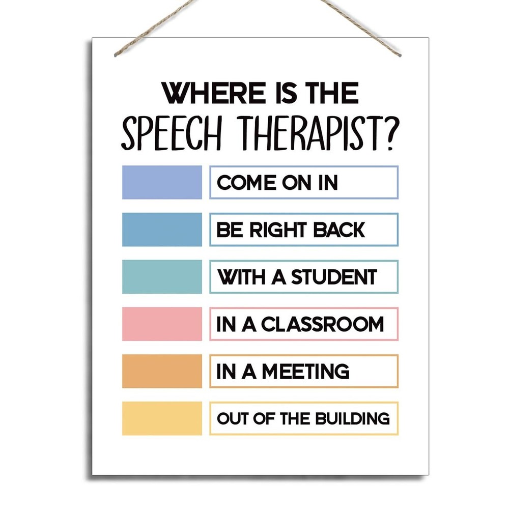 Therapist Office Door Sign, Where is the Speech Therapist, Wall Art Signs, Th…