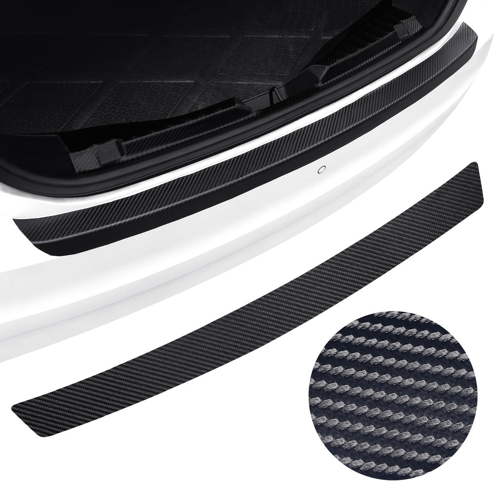 Universal Rear Bumper Protector, 40X3.54 Inches Carbon Fiber Textured Anti-Scrat