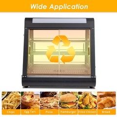 3 Tier 26″ Commercial Food Warm Display Countertop Hamburger Pizza Case Catering