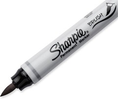 New Sharpie Black Brush Tip Permanent Marker 12 Pack