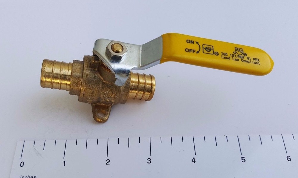 5 Pcs. 3/4″ Pex Ball Valve with Drop Ear, Lead Free Brass, Full Port, 24-3-4=5