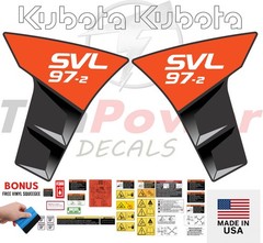 Fits KUBOTA SVL97-2 Decal Kit Skid Steer / safety decals /3M VINYL