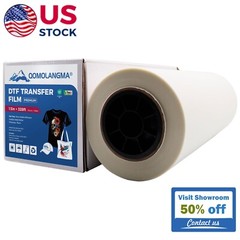 US Stock 13” x 328′ PET DTF Transfer Film Premium Roll Warm Peel Double Sided