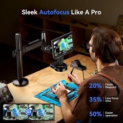 TOMLOV Autofocus 4K Digital Microscope, 8″ TM4K-AF Flex Arm HDMI Micro Soldering