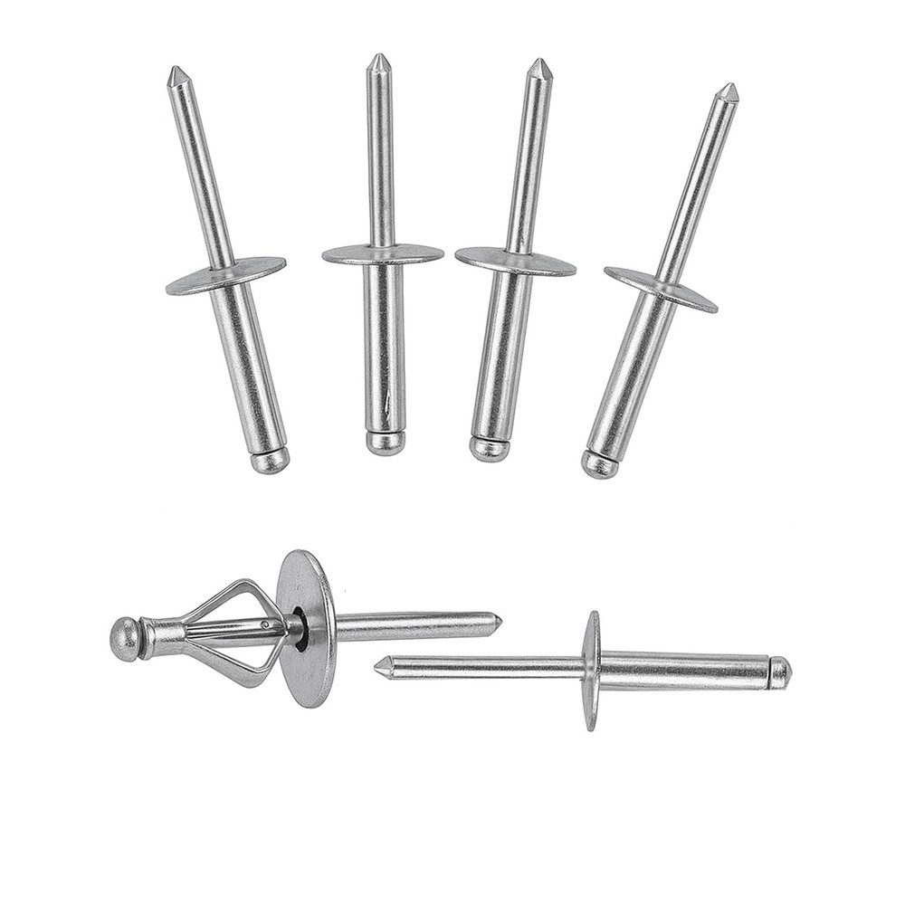 Silver TriFold Large Head Aluminum Pop Blind Rivets 3/16×4/5 Inch 50 PCS