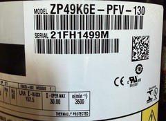 Copeland ZP49K6E-PFV-130, Scroll compressor, 220V, R-410a, Single Phase